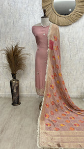 Premium Organza Handwork Unstitched Suit