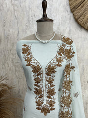 Maple Leaf Embroidery Mul Unstitched Suit Set