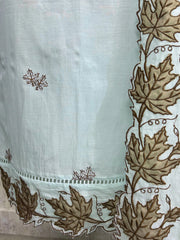 Maple Leaf Embroidery Mul Unstitched Suit Set