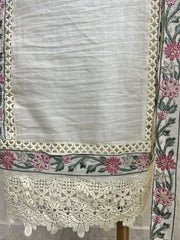 Schiffli Embroidery Mul Unstitched Suit Set