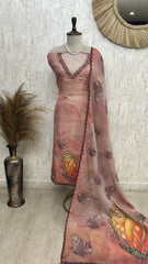 Butterfly Motif Jamdani Linen Unstitched Suit Set