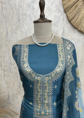 Banarasi Silk Unstitched Suit Set