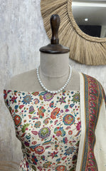 Position Print Banarasi Silk Unstitched Suit