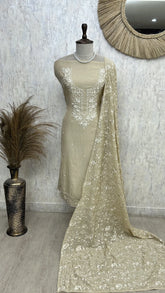Mul Unstitched Suit With Intricate Embroidery