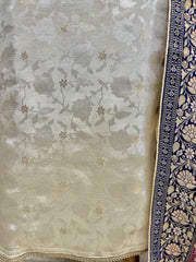 Hand Embroidered Tissue Silk Unstitched Suit Set