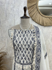 Cotton Schiffli Unstitched Suit