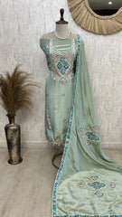 Gotta Work Tissue Silk Unstitched Suit Set