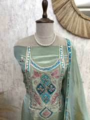 Gotta Work Tissue Silk Unstitched Suit Set