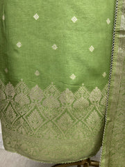 Dola Silk Unstitched Suit Set With Banarasi Work