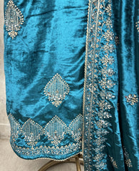 Designer Mirror Velvet Unstitched Suit