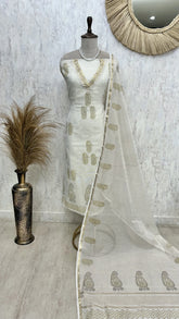 Kota Unstitched Suit Set With Pearl Work