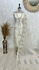 Kota Unstitched Suit Set With Pearl Work