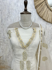 Kota Unstitched Suit Set With Pearl Work
