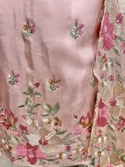 Thread Embroidered Opada Silk Unstitched Suit Set