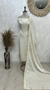 Banarasi Woven Tissue Unstitched Suit Set