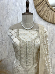 Banarasi Woven Tissue Unstitched Suit Set