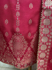 Dola Silk Unstitched Suit Set With Banarasi Work