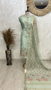 Folk Motifs Maheshwari Unstitched Suit