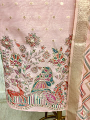 Folk Motifs Maheshwari Unstitched Suit