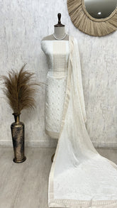 Banarasi Silk Unstitched Suit Set