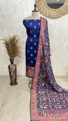 Traditional Silk Elegance Unstitched Suit