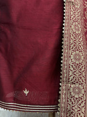 Maheshwari Unstitched Suit Set With Dola Silk Dupatta