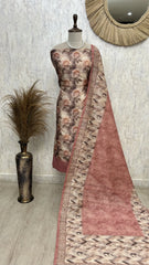 Printed Tussar Unstitched Suit Set