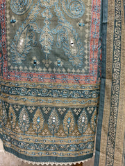 Bandhani Linen Unstitched Suit Set