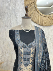 Midnight heritage silk unstitched suit