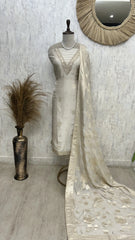 Dola Silk Unstitched Suit Set With Zardosi