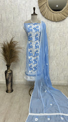 Organza Unstitched Suit Set Featuring Qureshia Lace