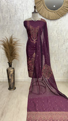 Cotton Silk Unstitched Suit with Jamdani weaving