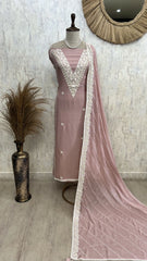 Mul Unstitched Suit Set With Embroidered Neckline