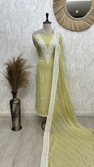 Mul Unstitched Suit Set With Embroidered Neckline