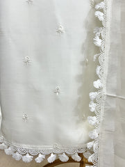 Organza Unstitched Suit Set With Brushing Dupatta