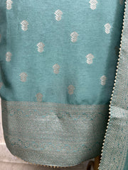 Banarasi Dola Silk Unstitched Suit Set Necktie Design