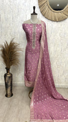 Banarasi Dola Silk Unstitched Suit Set Necktie Design