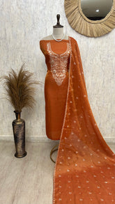 Pitta Work Cosmo Linen Unstitched Suit Set