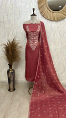 Pitta Work Cosmo Linen Unstitched Suit Set