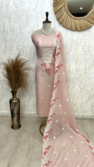 Mul Unstitched Suit Set With Embroidered Neckline