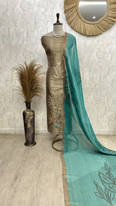 Floral pastoral hand embroidery unstiched suit