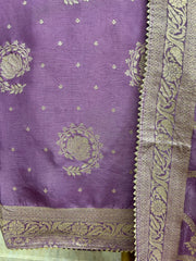 Dola Silk Unstitched Suit Set With Banarasi Weave