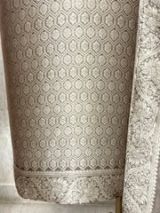 Classic Gold Brocade Unstiched Suit