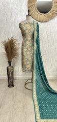 Verdant Silk Harmony Unstiched Suit