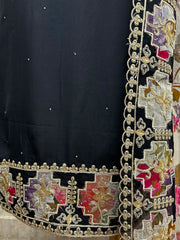 Organza Unstitched Suit Set With Zari Embroidery