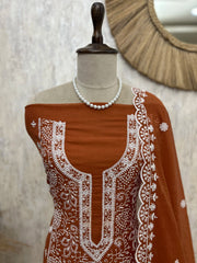 Mul Unstitched Suit Set With Thread Work