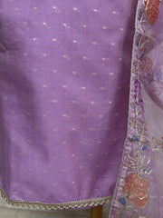 Maheshwari Unstitched Suit Set With Embroidered Necktie