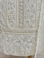 Lucknowi Pearl Work Georgette Unstitched Suit Set