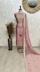 Golden Floral Charm Unstiched Suit