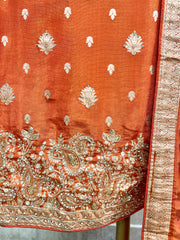 Tissue Unstitched Suit Set With Banarasi Work